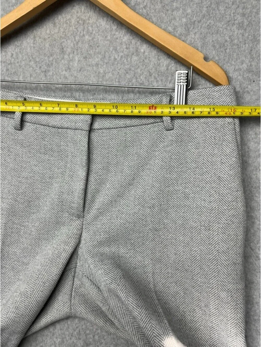 Ann Taylor Herringbone Ankle Pants Women Petite 6P Gray Office City Work Casual*